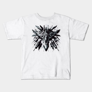 Galactic Battler: Geometric Warship Kids T-Shirt